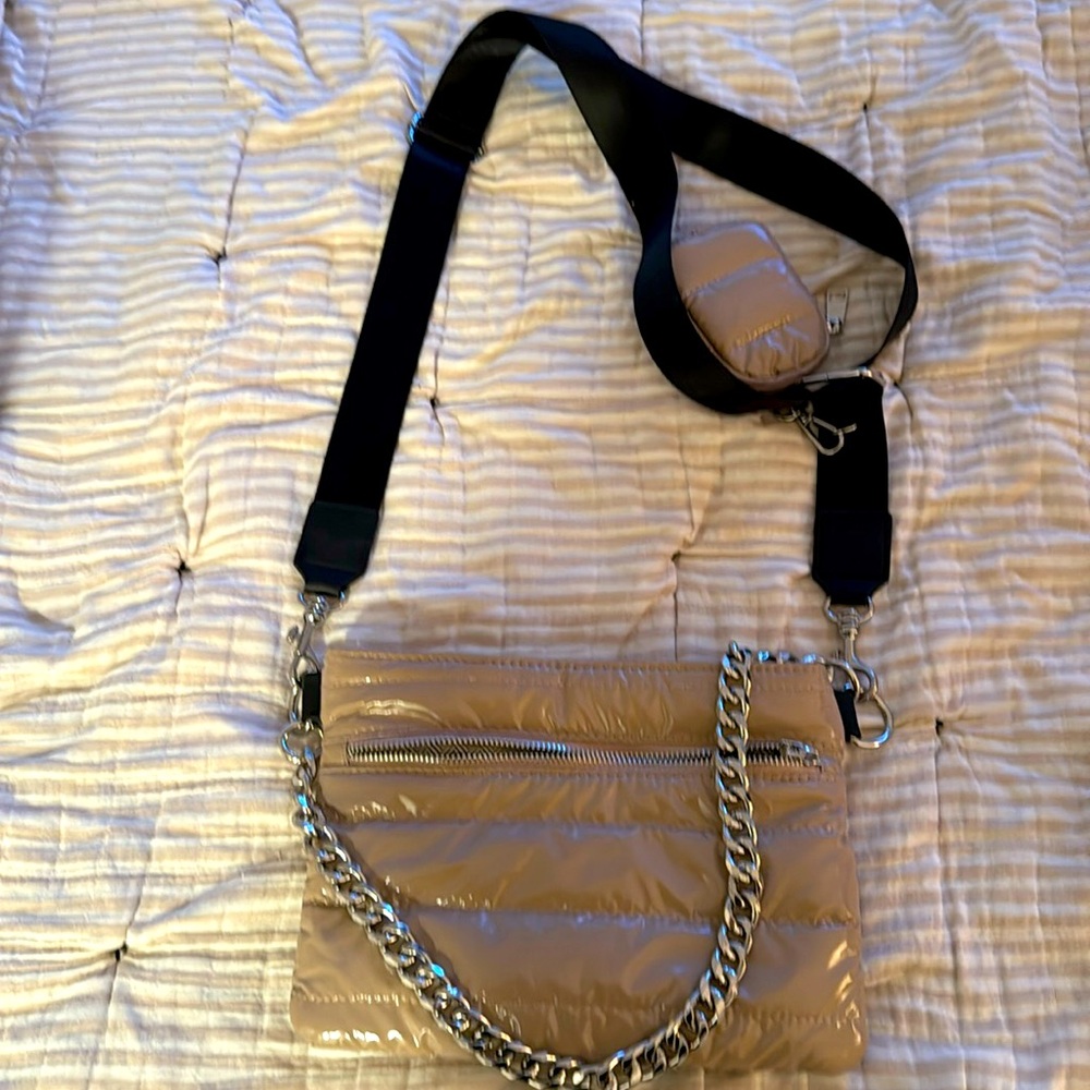 Nude colored crossbody bag
